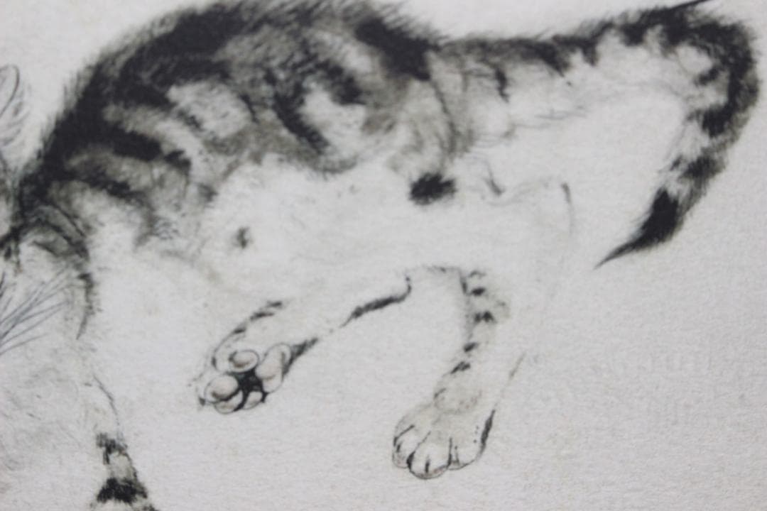 藤田嗣治 エスタンプリトグラフ 「猫」 150部限定 12/150