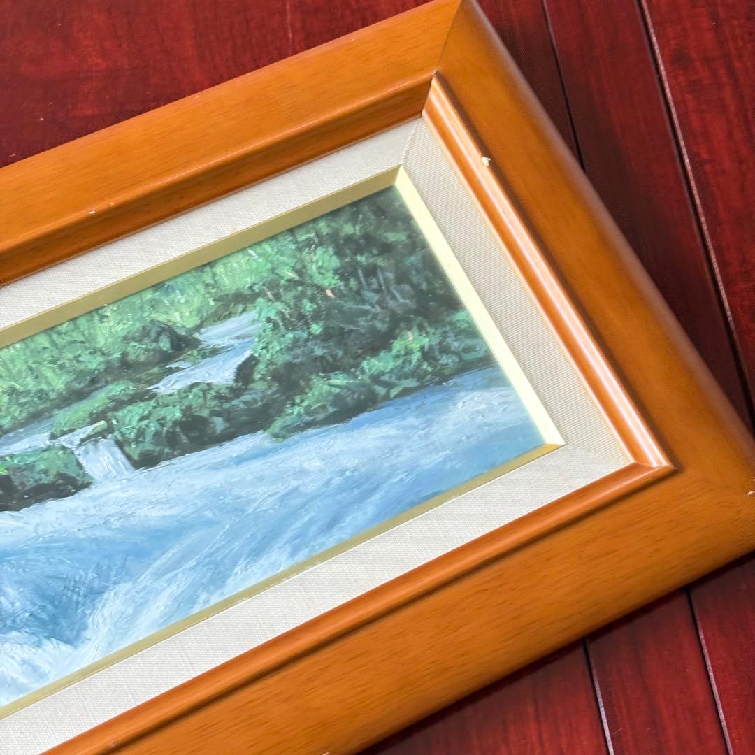 大山功「奥入瀬」油彩 額装 油絵 油画 D