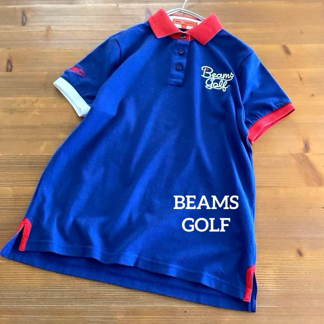 BEAMS GOLF 日本製　ゴルフ半袖ポロシャツ　トリコロールカラー