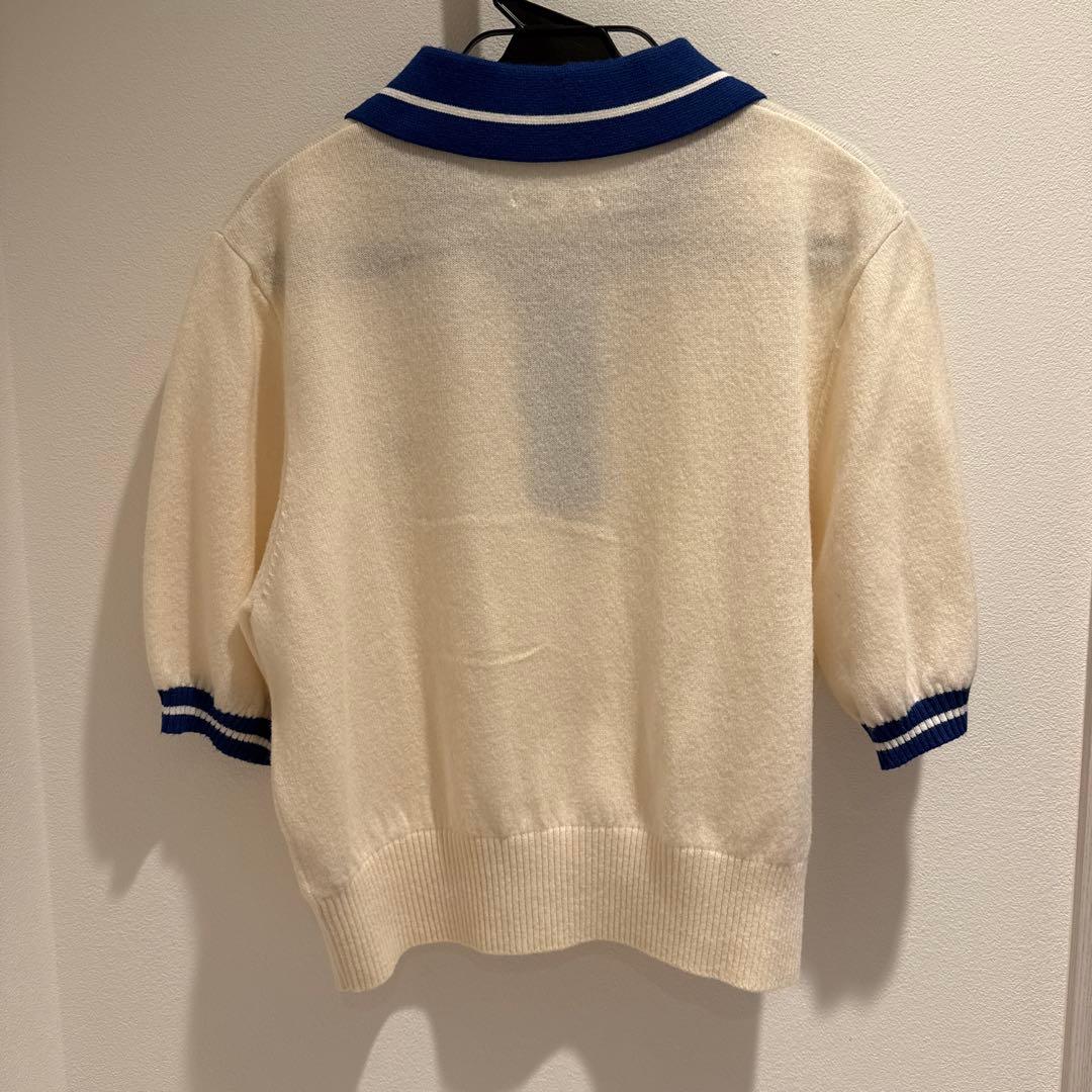 マルボン　ポロシャツ半袖ニット　Mサイズ アイボリー