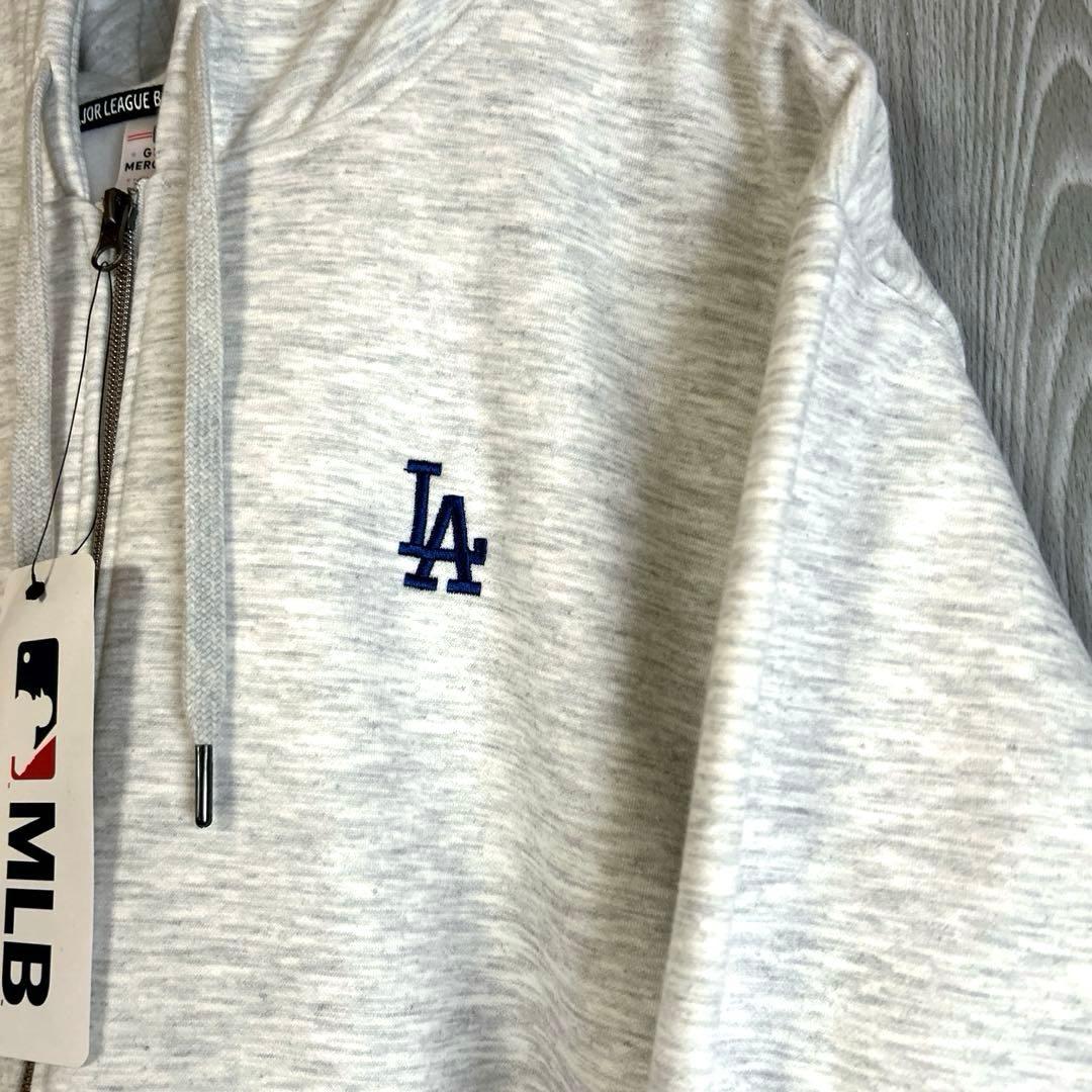【新品 LL】MLB LA ドジャース　裏起毛　フルジップ　パーカー
