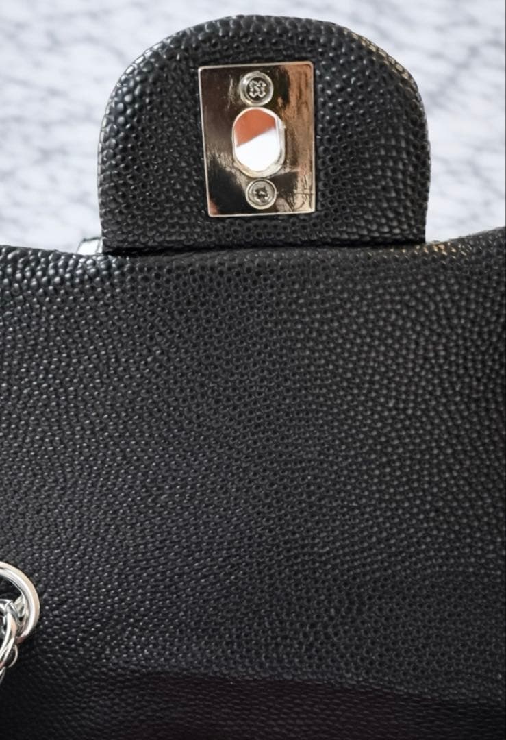 CHANEL ノベルティ ミニマトラッセ キャビアスキン風 チェーンショルダー