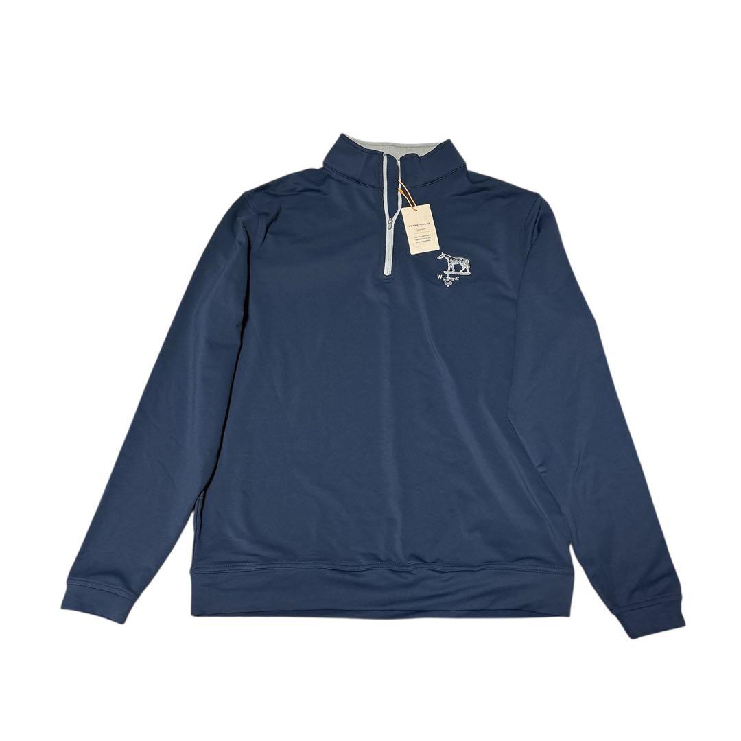 新品　PETER MILLAR 高級ゴルフライン　ハーフジップスウェット　紺　M