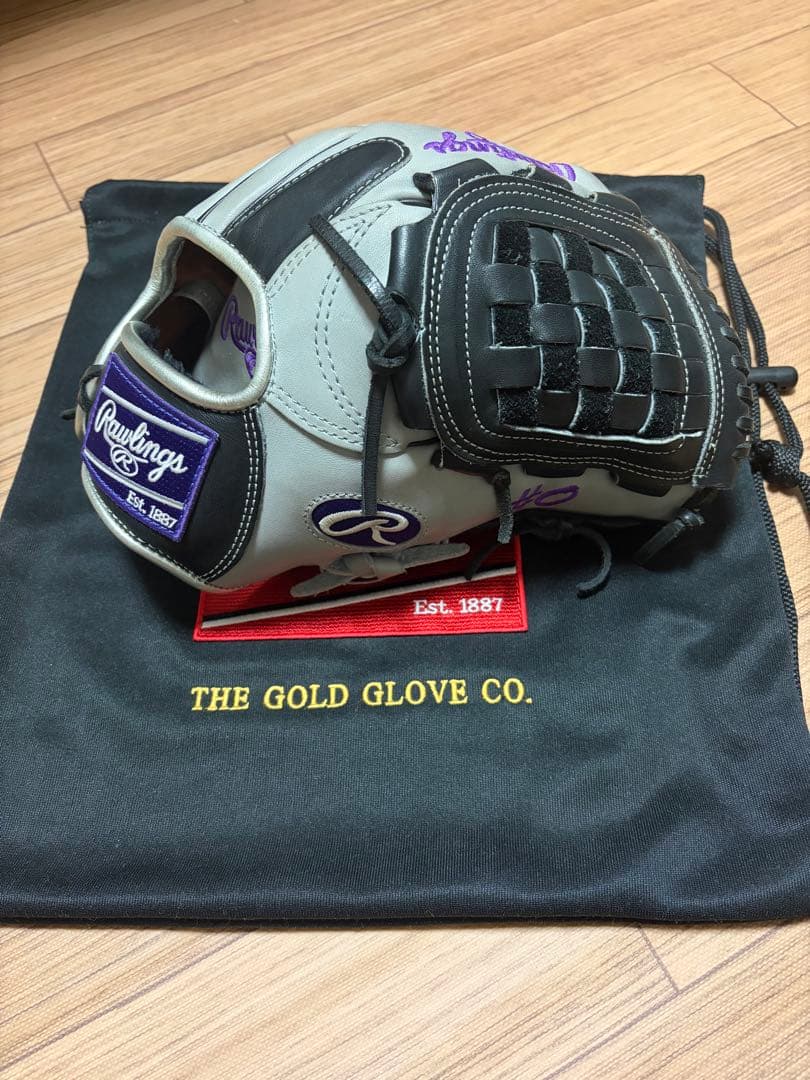 Rawlings 軟式　オーダーグローブ　 グレー 専用袋付き