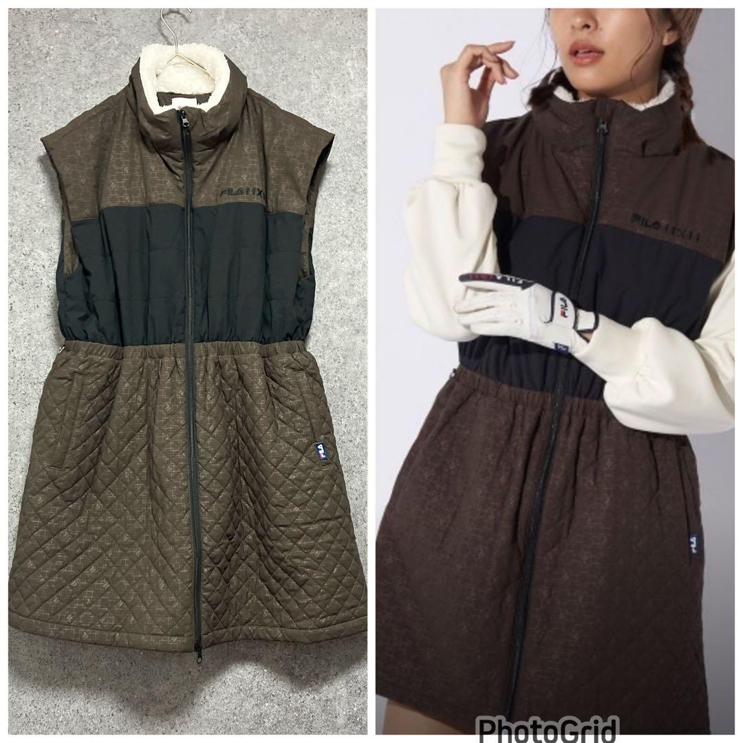 2024年　FILA GOLF 中綿ワンピース撥水 蓄熱裏地 ワンピース　LL