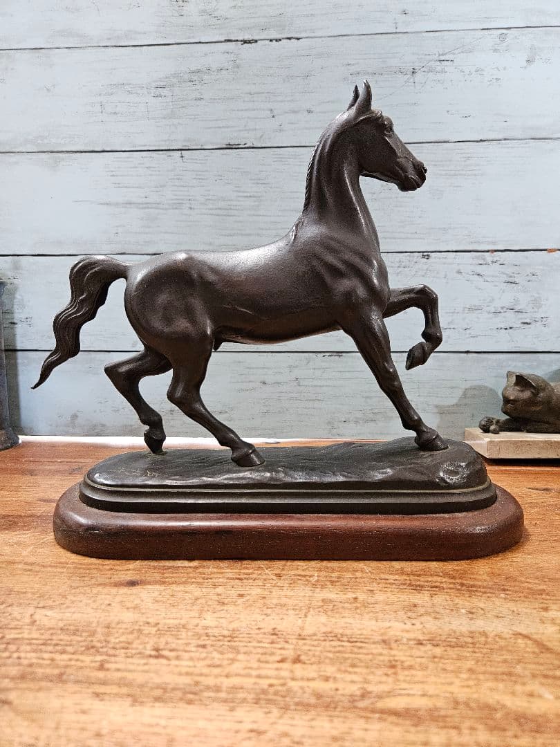 後藤貞行 在銘 馬の銅像 ブロンズ像 置物 錦馬 オブジェ 彫刻 美術品