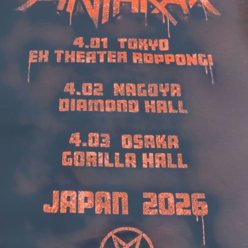 ANTHRAX★アンスラックス★2026年日本公演限定ＴシャツＢ★Lサイズ完売品