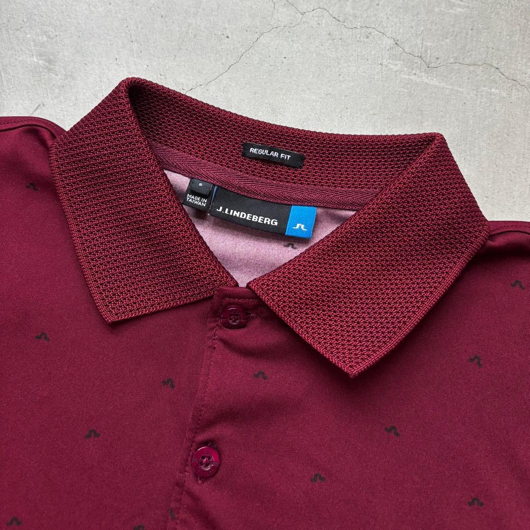 【美品】J.LINDEBERG Ko Olina ブリッジロゴ総柄 ポロシャツ