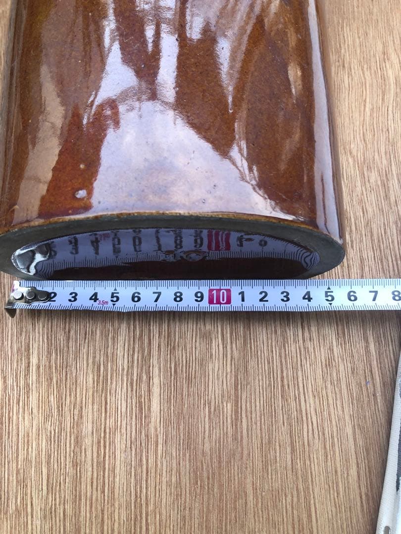 古い　陶器の湯たんぽ