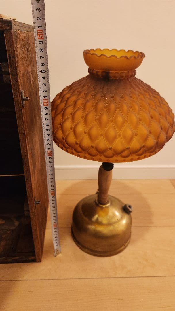 アンバーテーブルランプ　ヴィンテージ　ケース付き