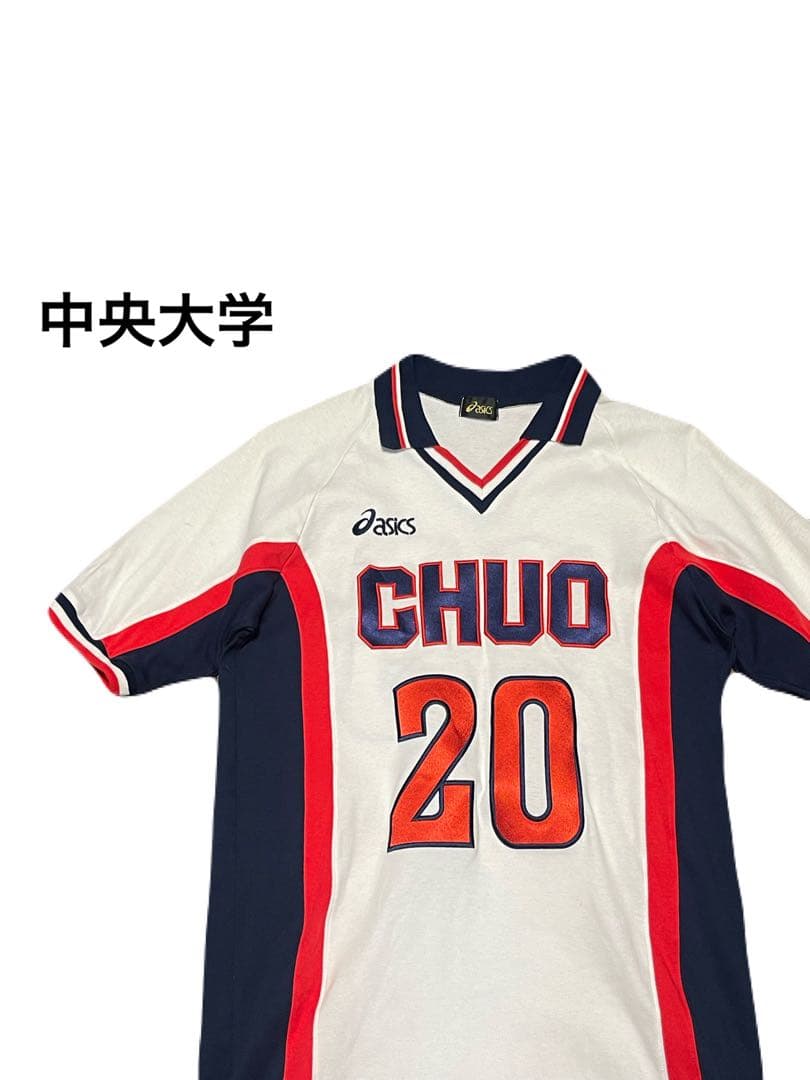 ★中央大学★asics★ユニフォーム★シャツ★バレーボール★20番★学生★XO★