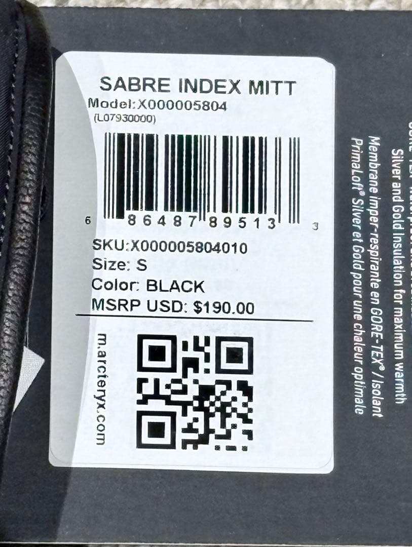 ARC’TERYX サイズ: S｜セイバー インデックス ミット