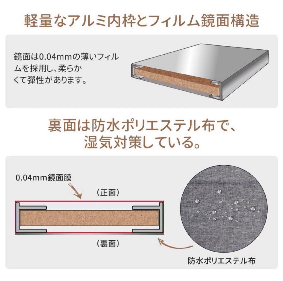 【新品】シルバー 割れないミラー 2WAY 160×60