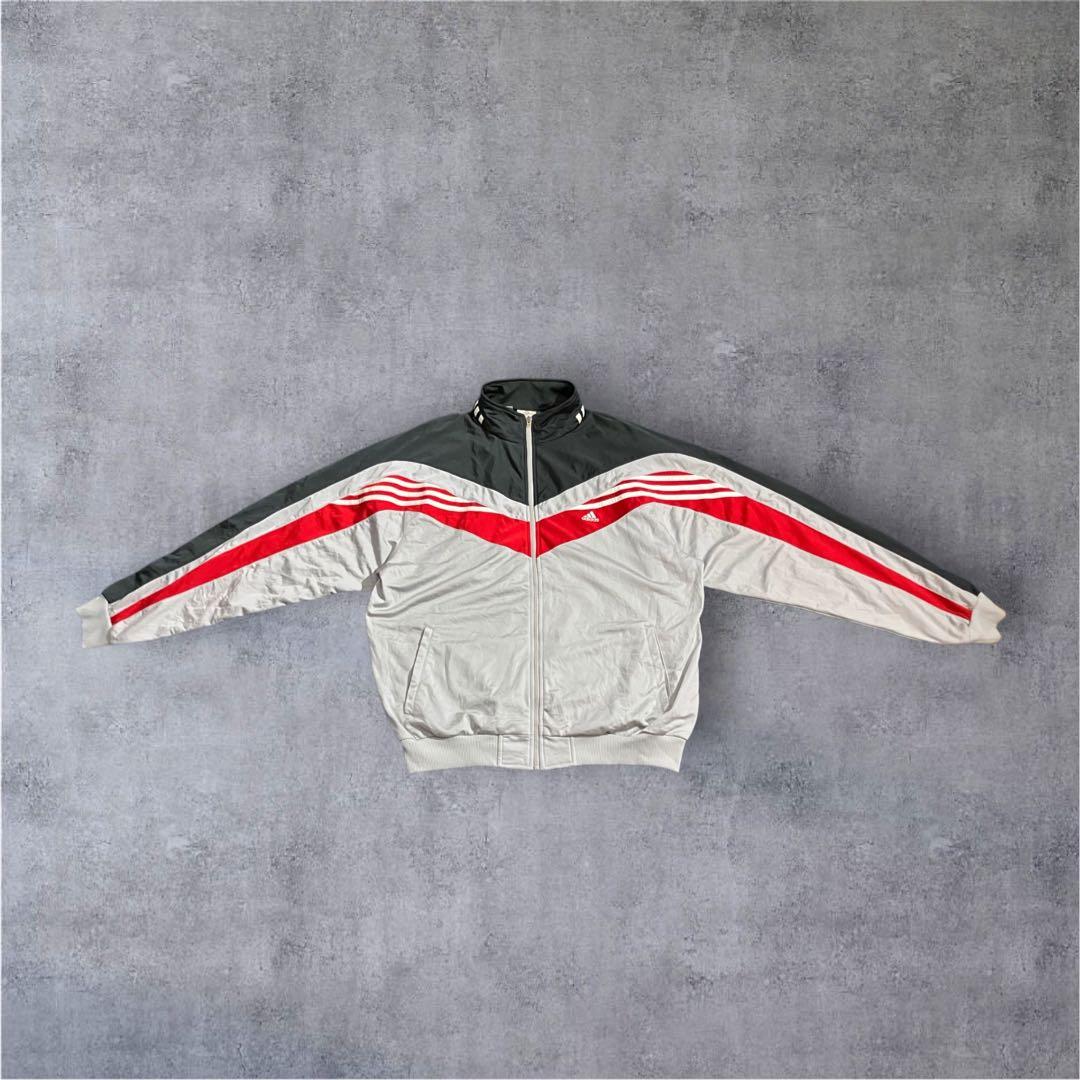 adidas アーチ切替 トラックジャケット XL相当 3ストライプ アーチ切替