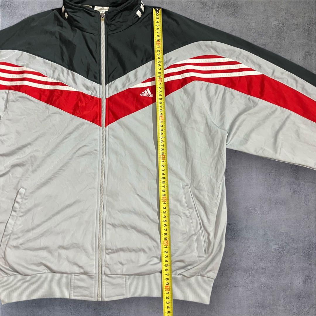adidas アーチ切替 トラックジャケット XL相当 3ストライプ アーチ切替