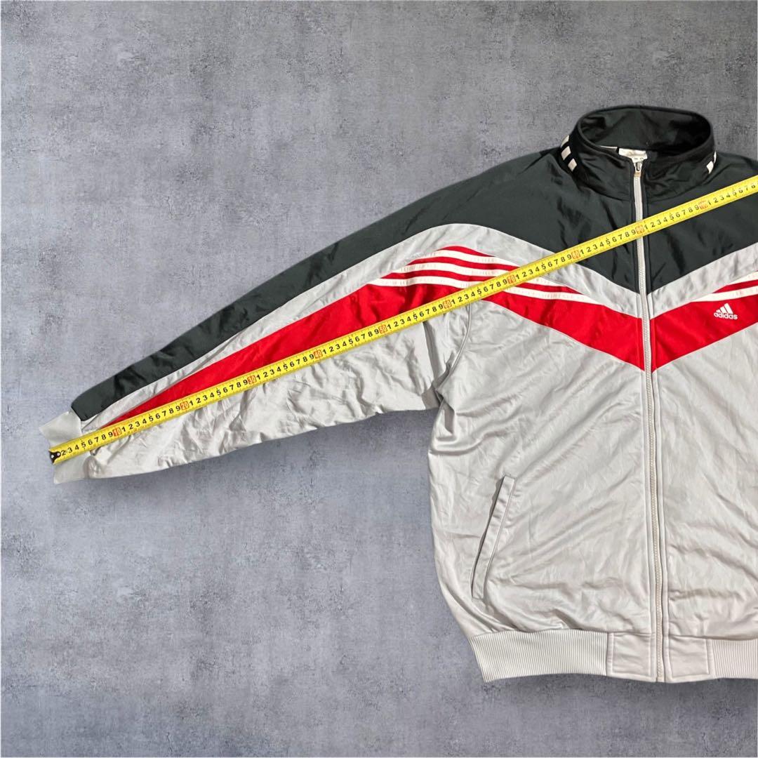 adidas アーチ切替 トラックジャケット XL相当 3ストライプ アーチ切替