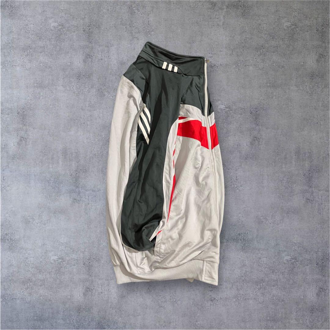 adidas アーチ切替 トラックジャケット XL相当 3ストライプ アーチ切替