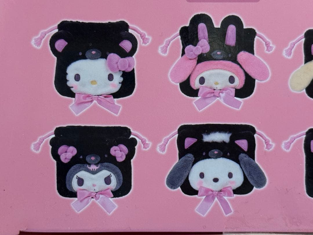 新品未開封★サンリオ★ブラック系★可愛いお耳付き巾着★8種類コンプリート