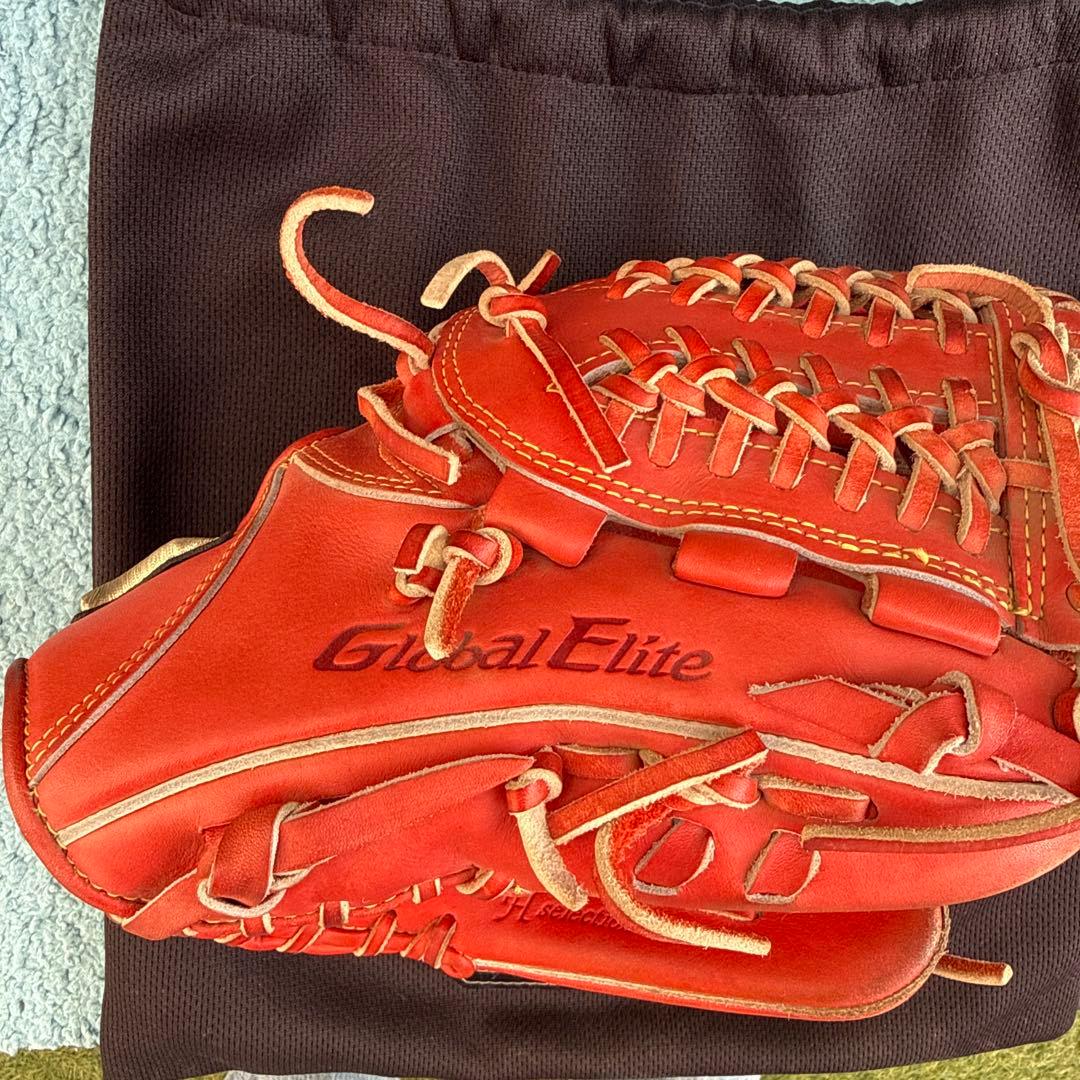 Global Elite 硬式グローブ ラディッシュ 収納袋付き