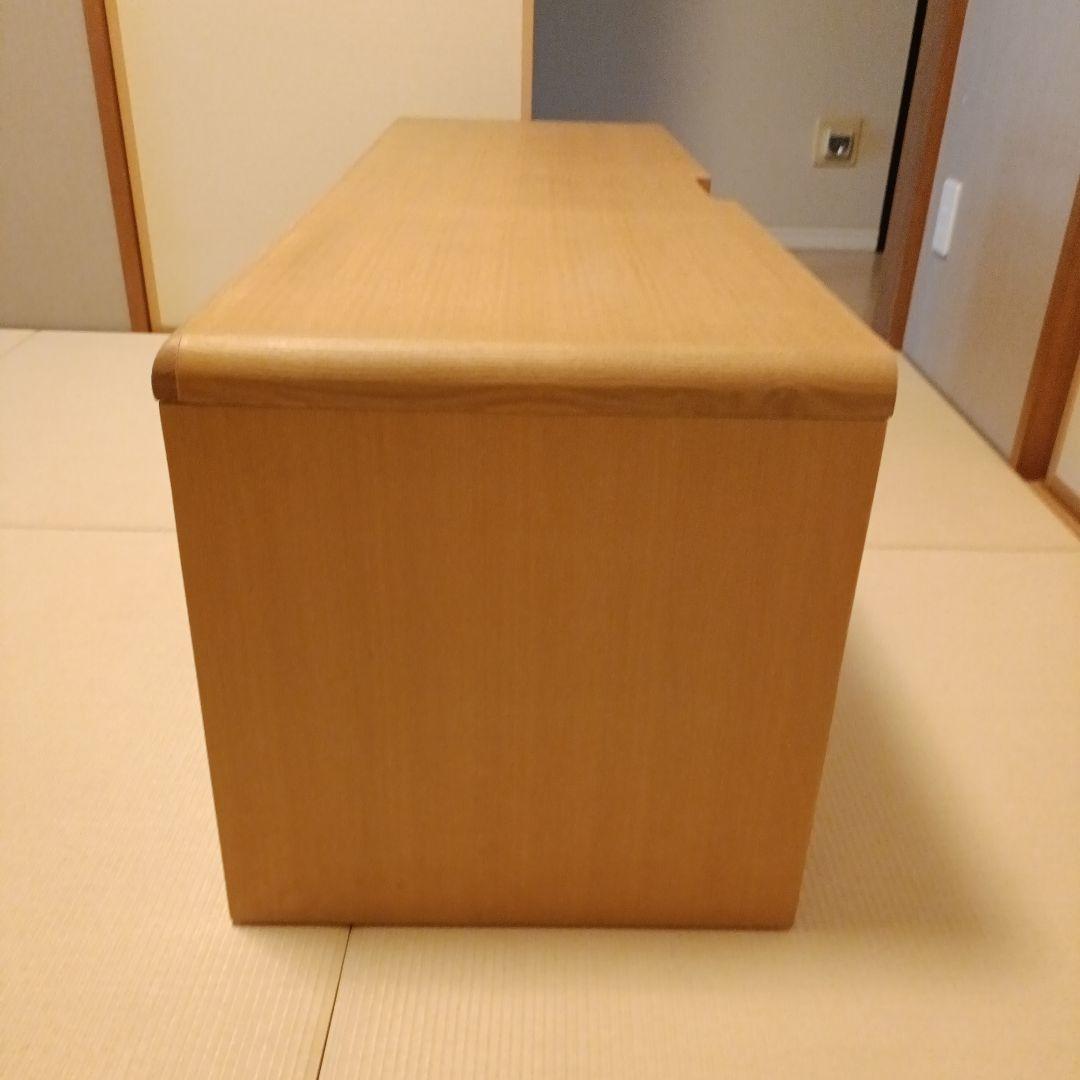 天然木PCデスク 引き出し付き