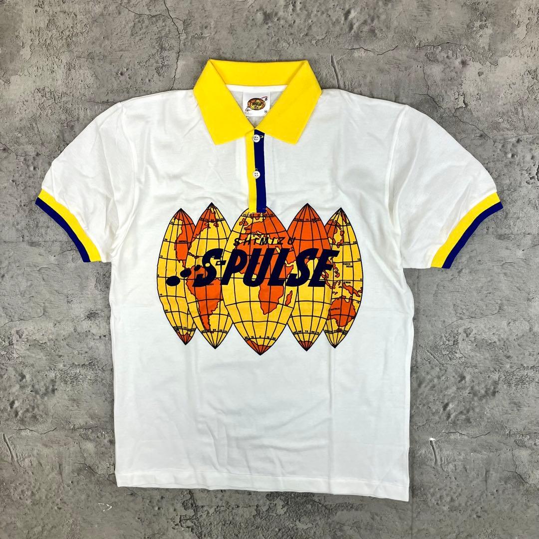 90s 清水エスパルス S-PULSE ポロシャツ 古着 レトロ ホワイト M