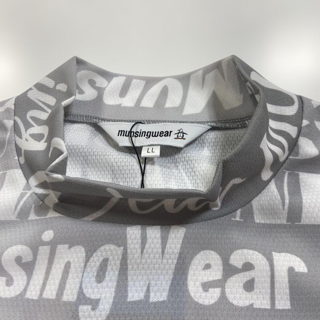 Munsingwear レディスゴルフグレー ロゴプリント 半袖シャツ