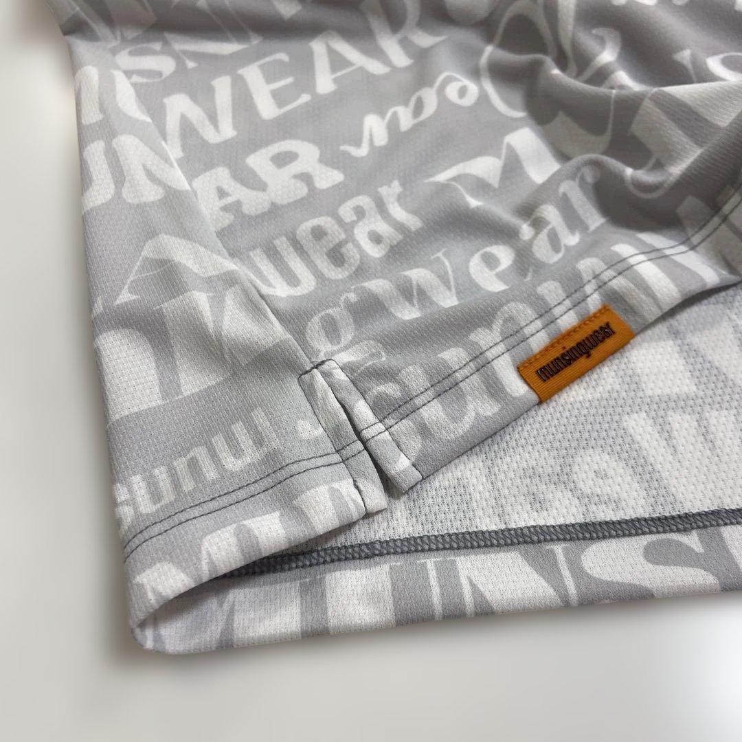 Munsingwear レディスゴルフグレー ロゴプリント 半袖シャツ