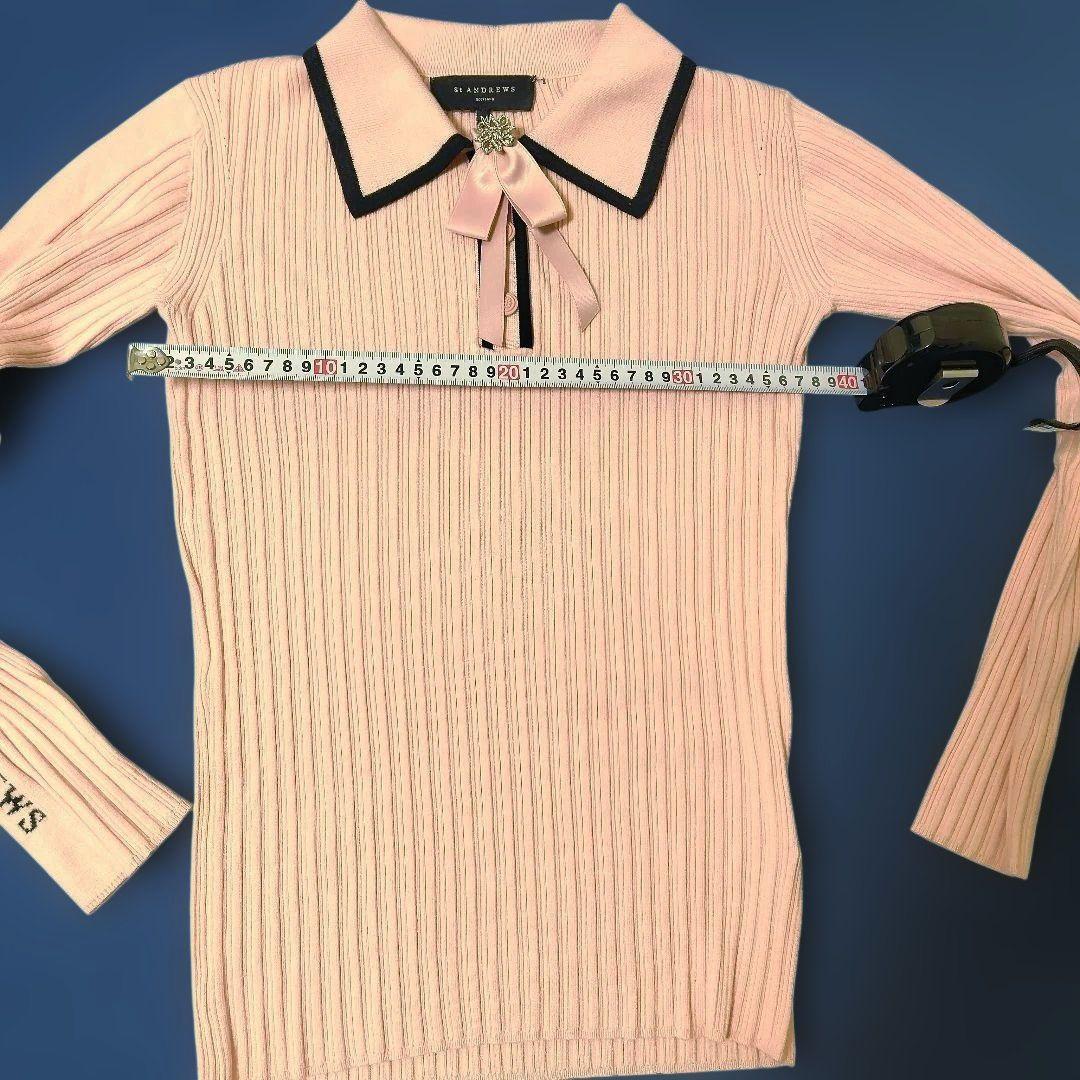 ST ANDREWS 　ニット　セーター 　リボン　ビジュー　ピンク