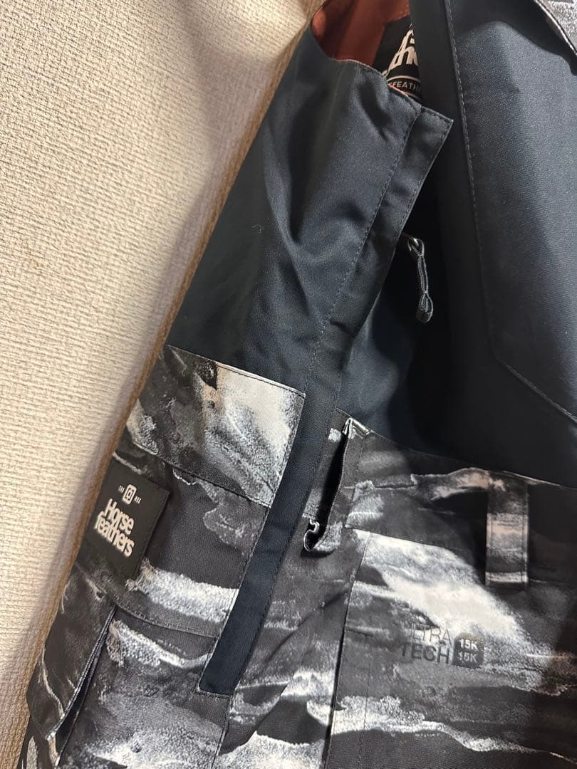 Horse Feathers 迷彩 スノーボード ビブパンツ L