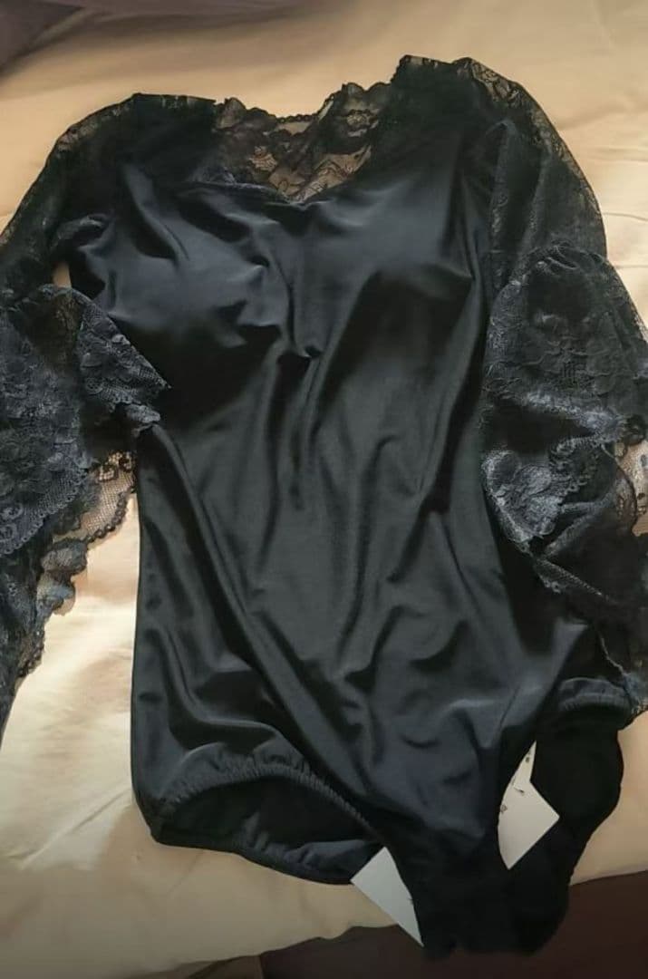 新品　社交ダンス　TF　 レース トップス　ブラック レオダート