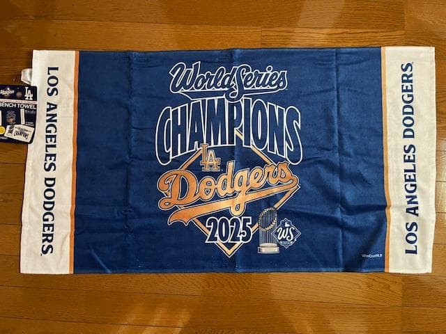 大谷翔平ドジャースWS優勝限定ロッカールーム用両面タオルUS限定販売