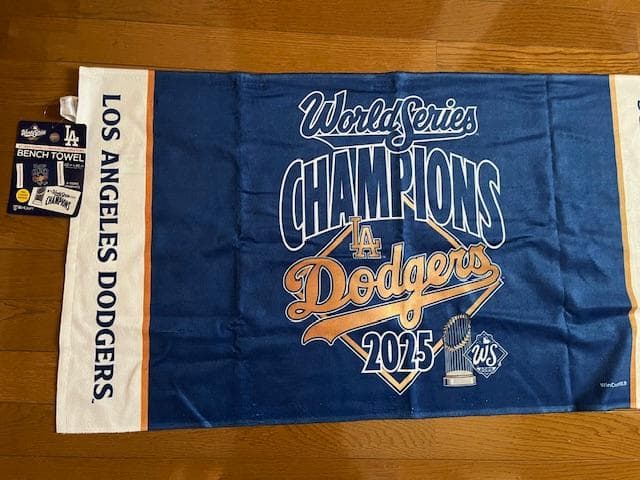 大谷翔平ドジャースWS優勝限定ロッカールーム用両面タオルUS限定販売