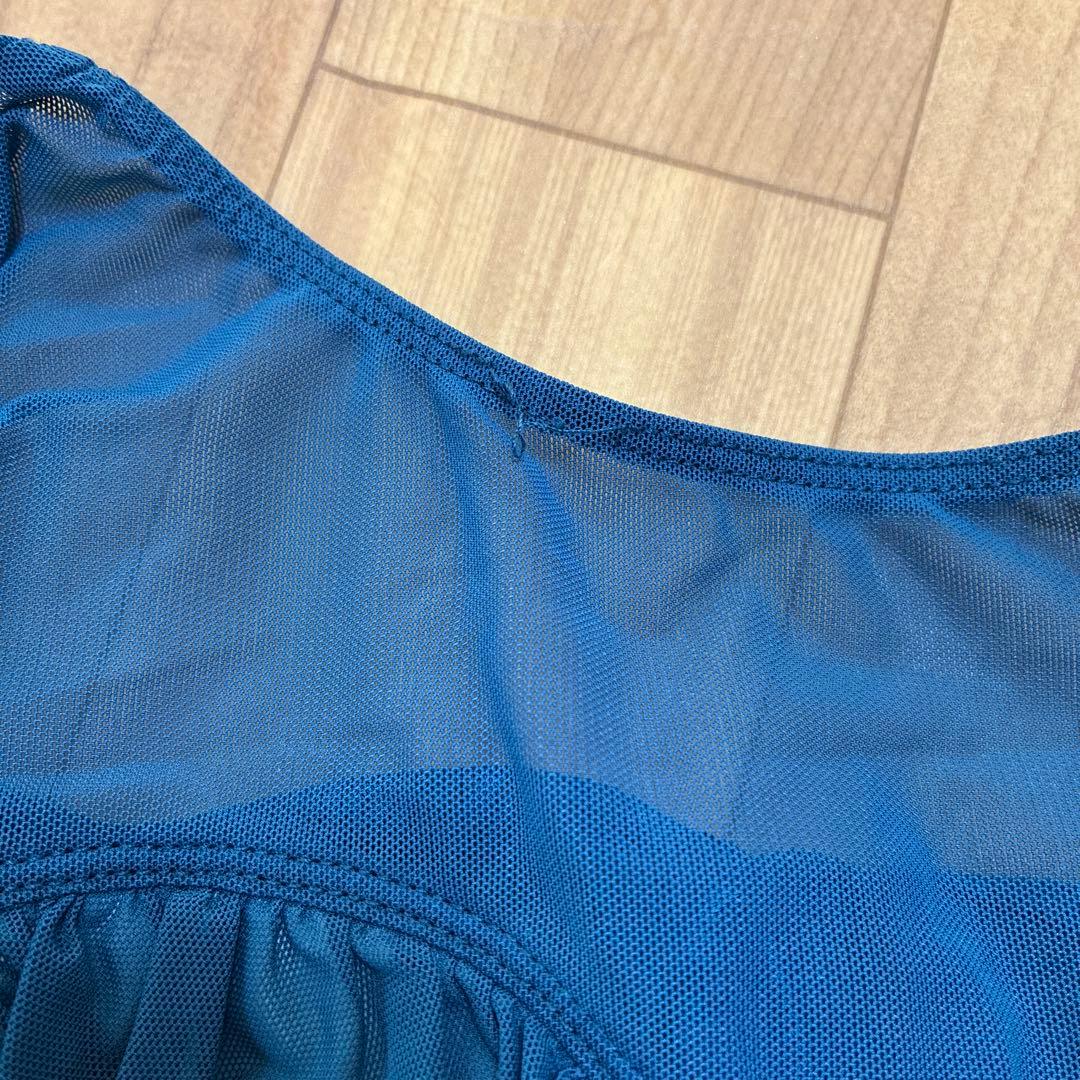 【Sサイズ相当】チュールギャザー　ハートカップ　バレエレオタード　大人バレエ