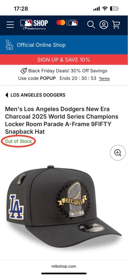 正規品 ドジャース 2025 ワールドシリーズ 優勝記念キャップ New Era