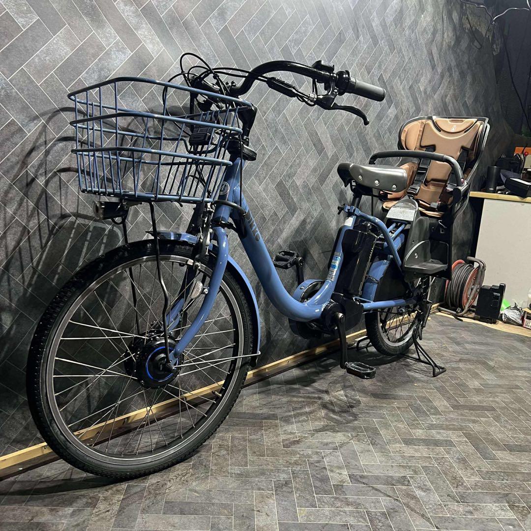 電動アシスト自転車 チャイルドシート付き 青