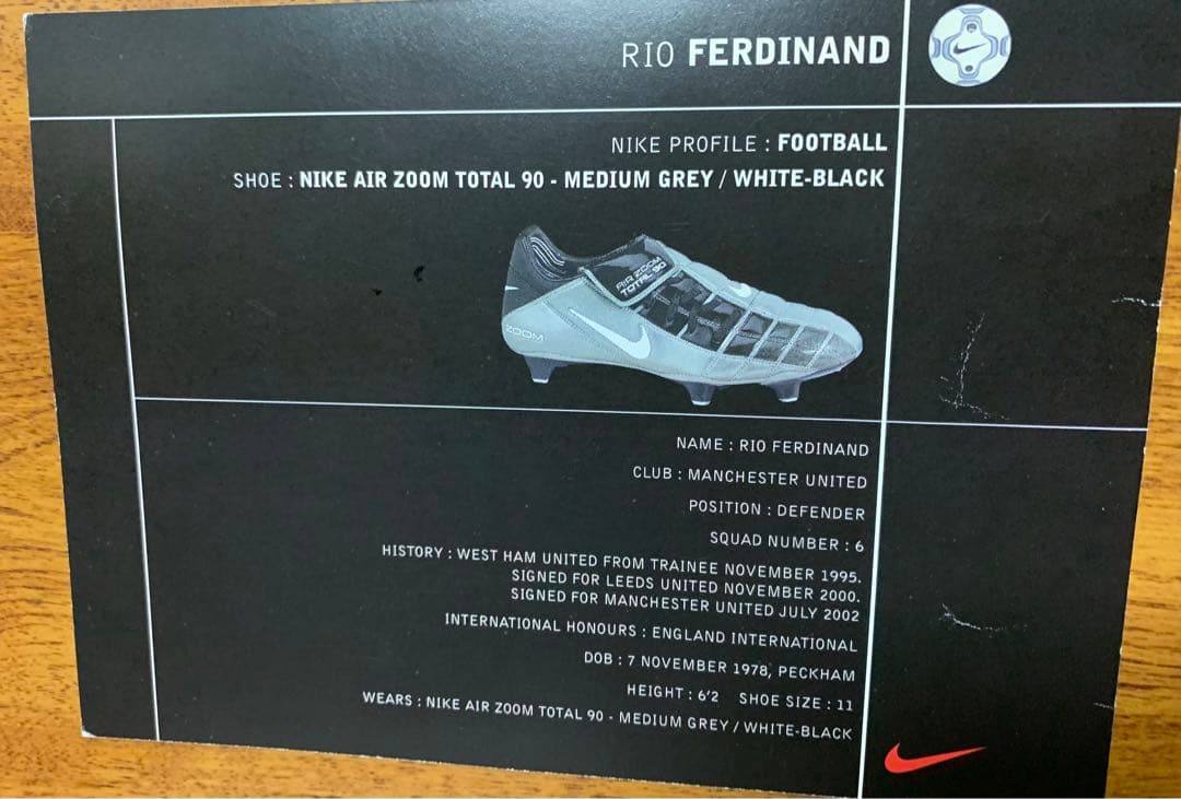 Rio Ferdinand①直筆サイン入り大型ポストカード②'09リーグ優勝写真