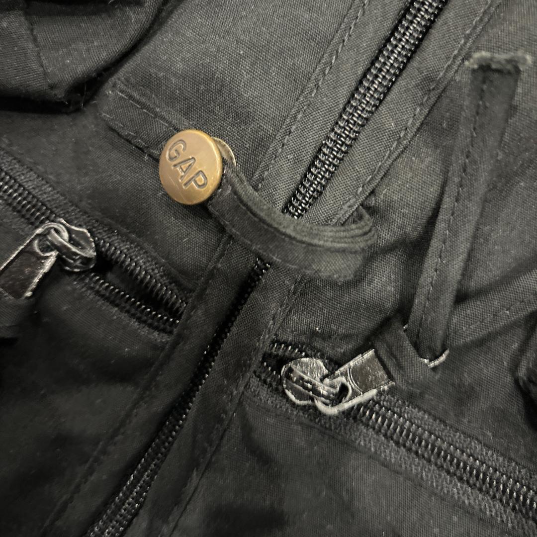 90s GAP フィッシュベスト 黒 M 古着 ギャップ オールド