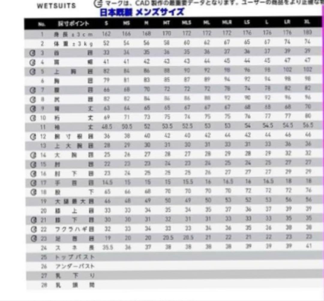 セミドライ⭐️ロングチェストジップウェットスーツ5/3㎜LR体型手足短め