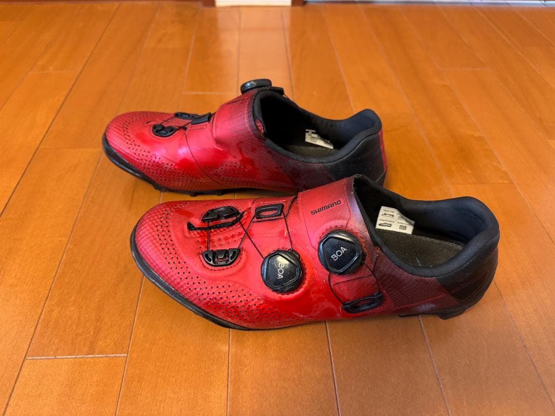 シマノ SH-XC702 SPDシューズ 26.5cm ワイド 赤 BOA 美品