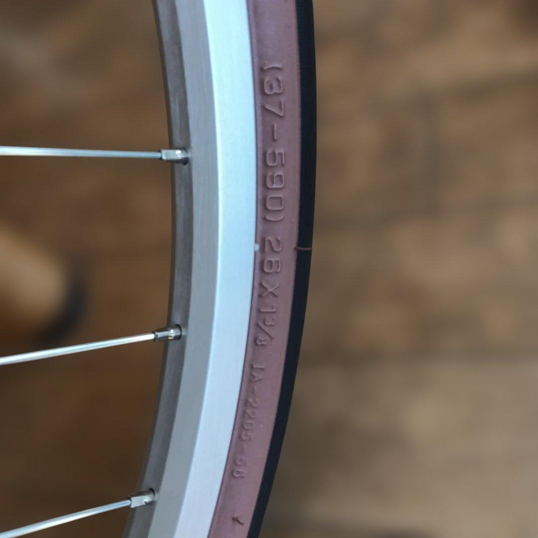 ブリヂストンタフロード26インチオートライトシングルギア前後輪セットステンレス