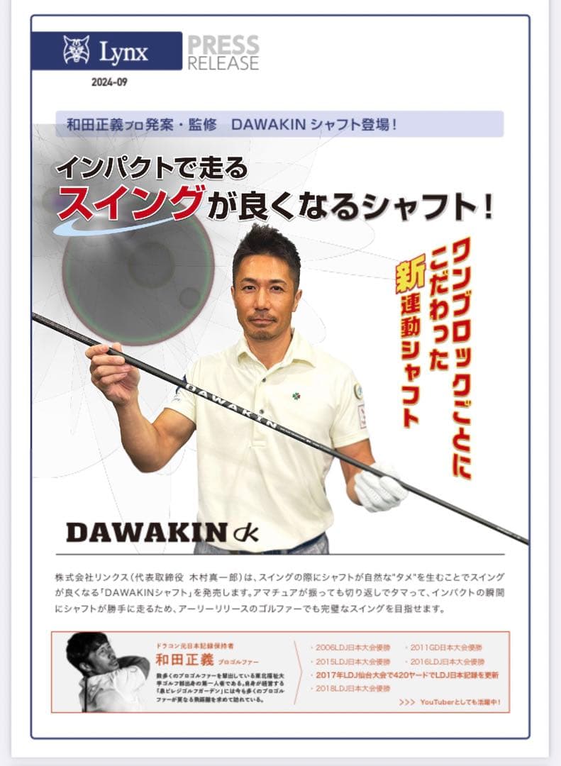 DAWAKIN ダワキンシャフトインパクト+Dテーラーメイドスリーブ