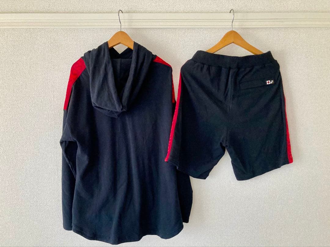 【早稲田大学/アシックス】パーカー(L)&ショートパンツ(M) 未使用保管品