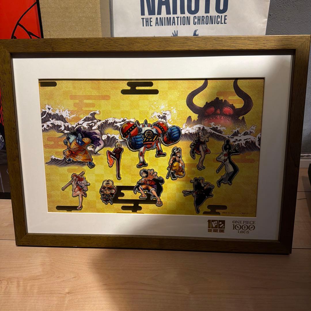 激レア　ONE PIECE 100巻＆1000話記念　麦わらの一味　額付きピンズ