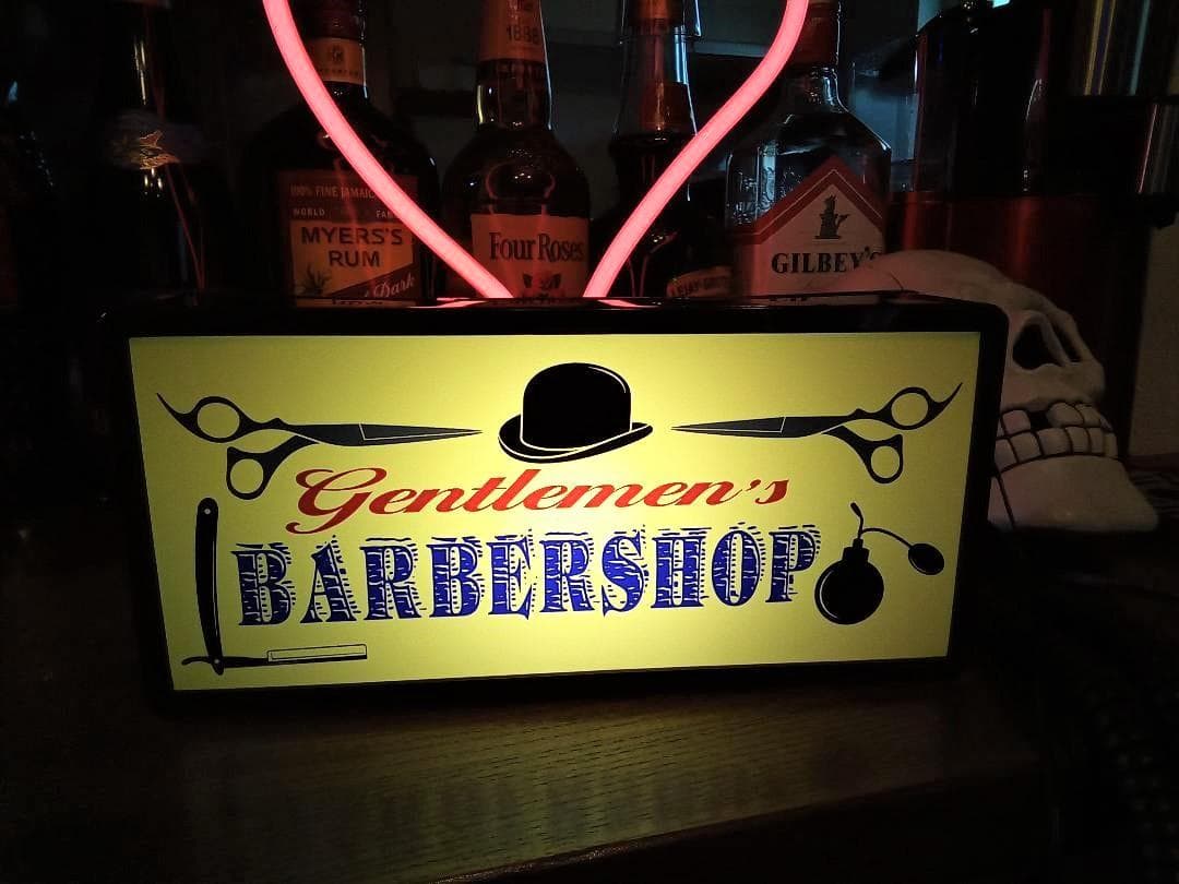 バーバー 理容室 ヘアーサロン 床屋② 店舗 看板 置物 雑貨 ライトBOX