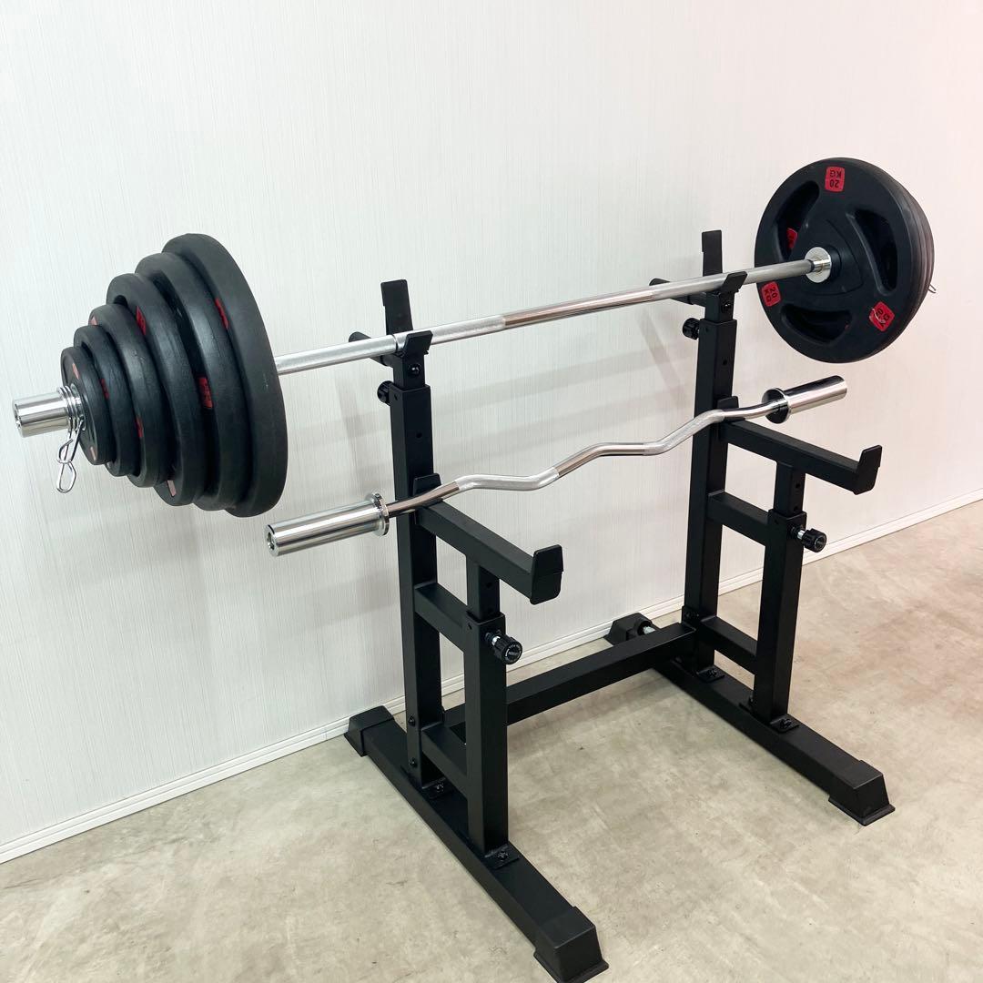■プレート110kg スタンド 180cmオリンピックバー EZバー セット