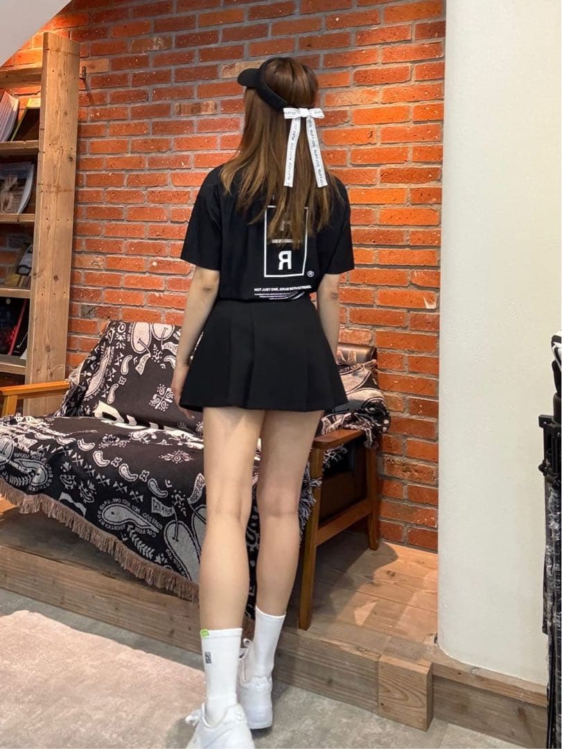 レディースウェア RUFFLOG R&R LOGO MOCK NECK SHIRTS BLACK