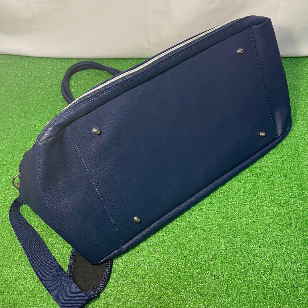 23区GOLF ボーダーボストンバッグ ネイビー×オレンジ　オンワード樫山