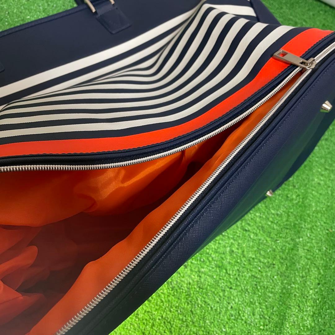 23区GOLF ボーダーボストンバッグ ネイビー×オレンジ　オンワード樫山