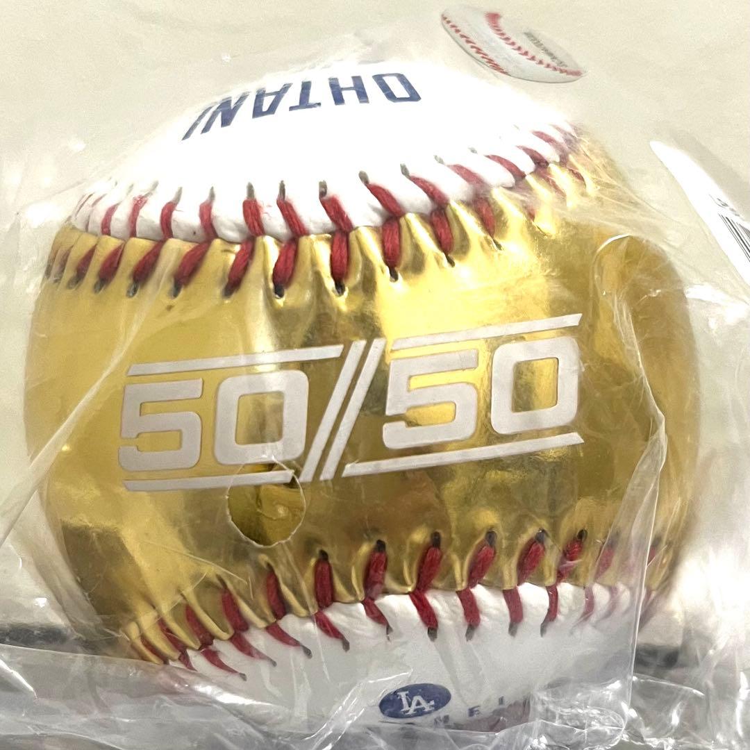完売品 大谷翔平 50/50 記念ボール プリントサイン入り ホワイトゴールド