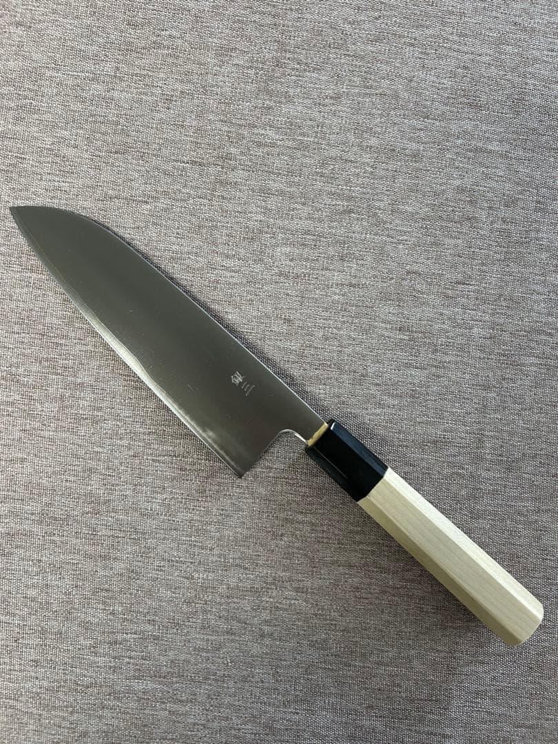 [6個セット] 紋三郎 包丁 三徳包丁 銀三 165mm 水牛八角柄 ステンレス